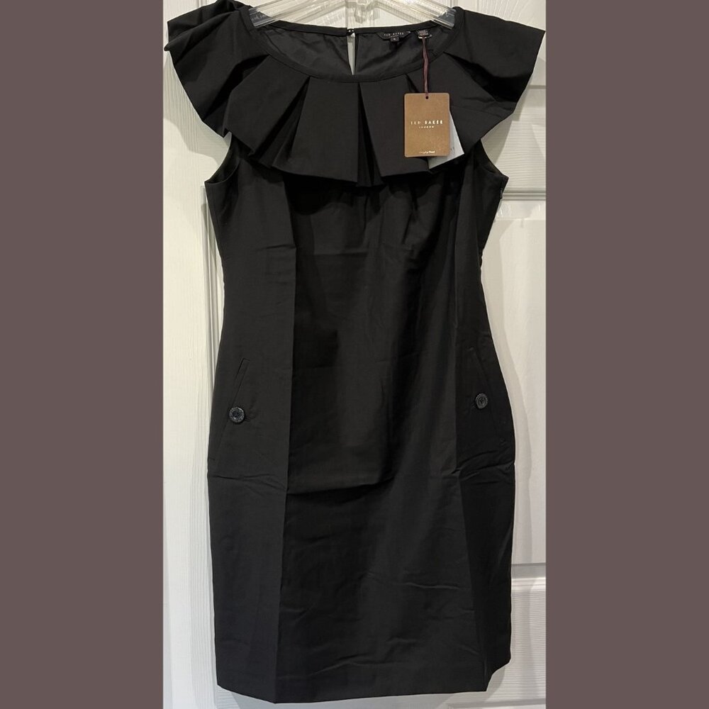 $325 NWT TED BAKER LONDON CATSTY FRILL NECK DRESS